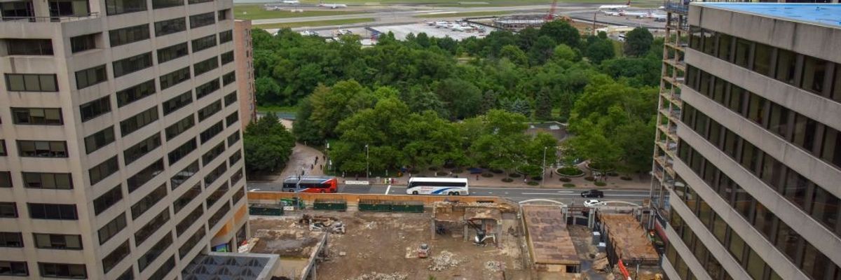 Construction is underway at Amazon's second headquarters in Arlington, Virginia on June 10, 2019.