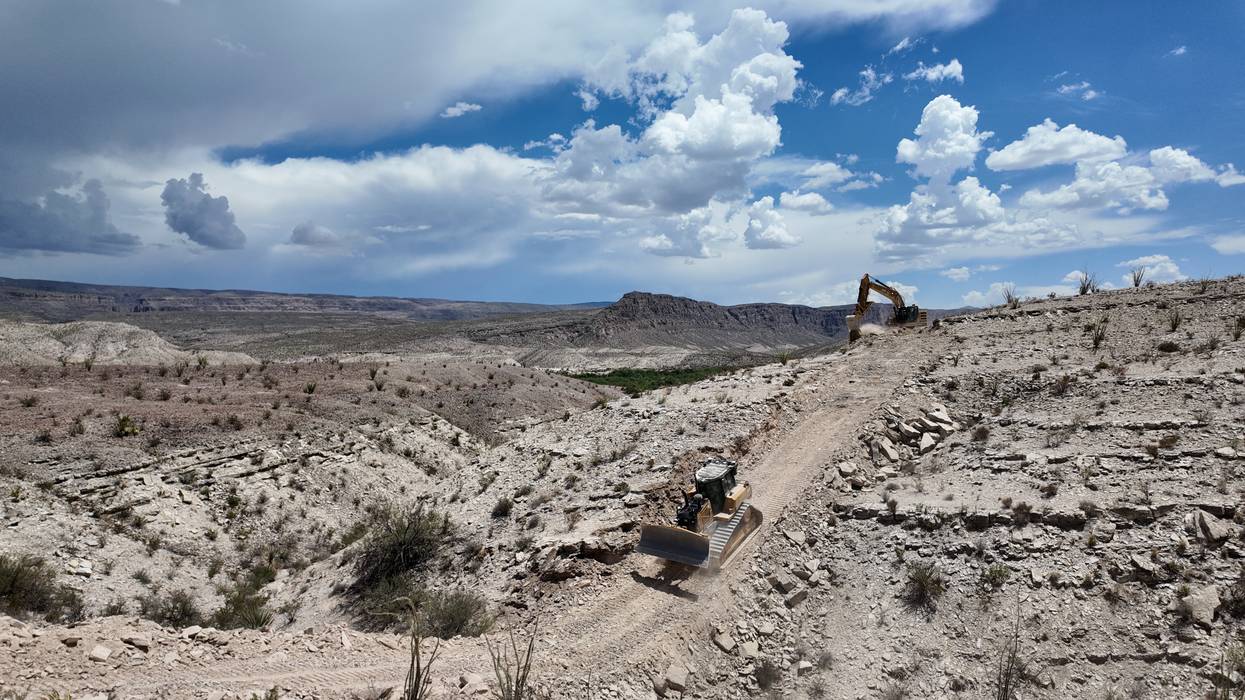 Construction work is conducted at Mariscal Mountain in Big Bend Naitonal Park
