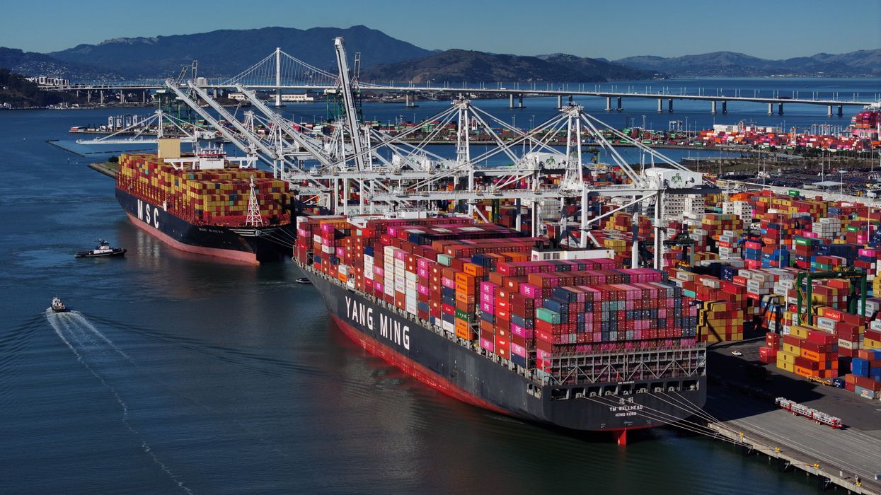 Container ships in Oakland.