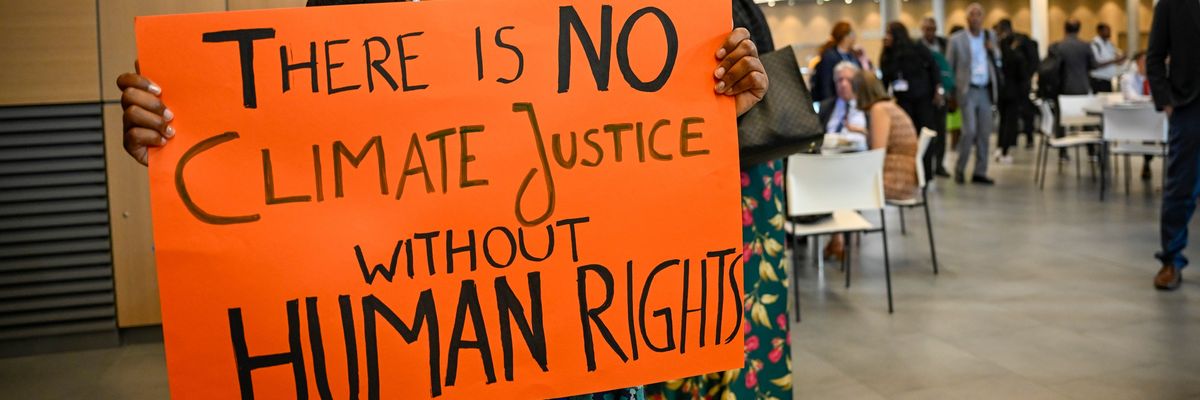 COP28 climate justice and human rights protest