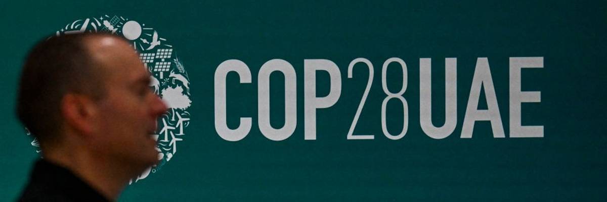 COP28 logo in Dubai