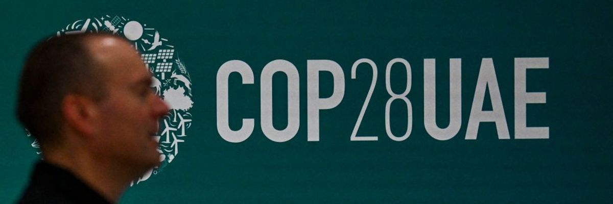 COP28 logo in Dubai