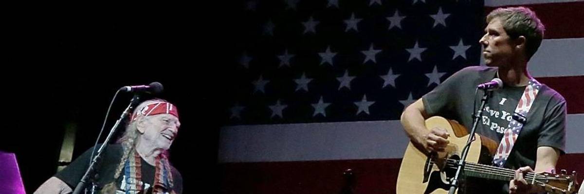 After Decades as Progressive Champion, Willie Nelson Somehow Angers Right-Wing Texans by Going "All In" for Beto O'Rourke