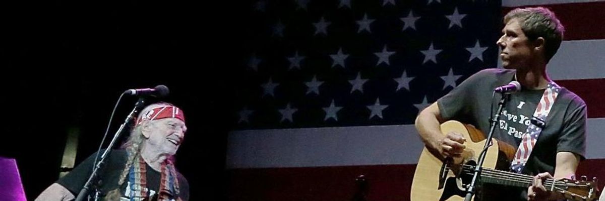 After Decades as Progressive Champion, Willie Nelson Somehow Angers Right-Wing Texans by Going "All In" for Beto O'Rourke