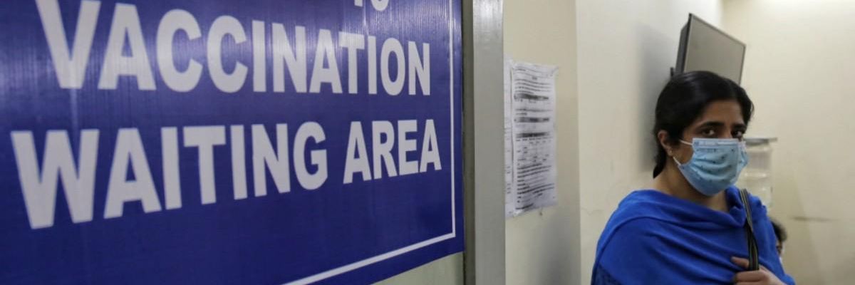 Covid vaccination area in India