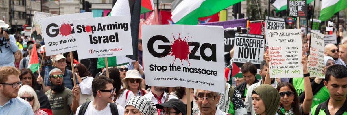 Critics of Israel's war on the Gaza Strip protest in London