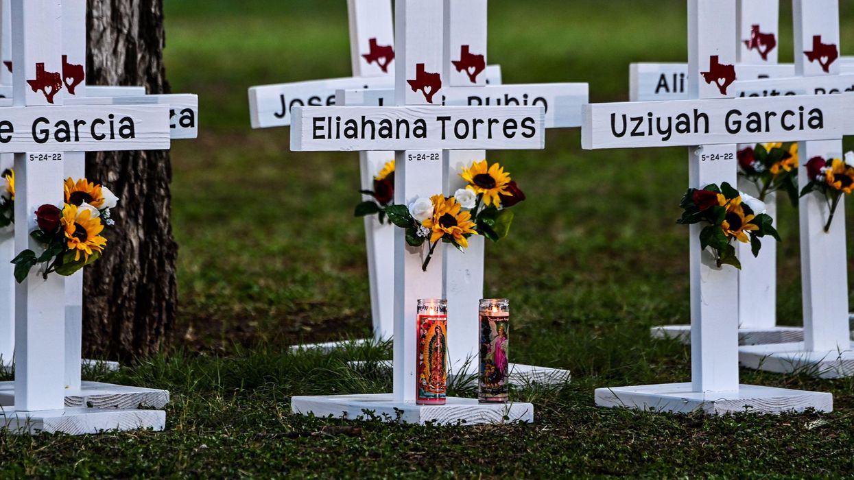 Crosses represent some of those killed during the Uvalde massacre