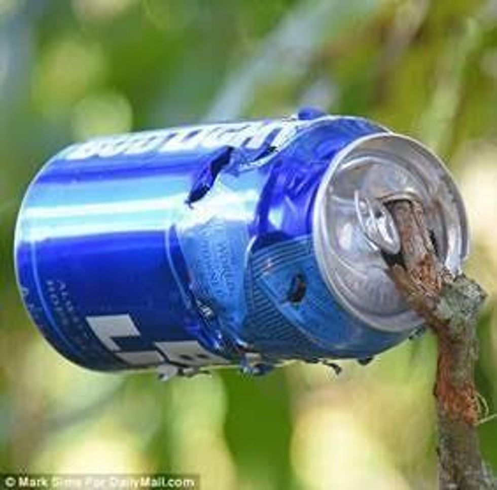 Cruz uploaded this photo onto his Instagram account. The pellets travel through the beer can.