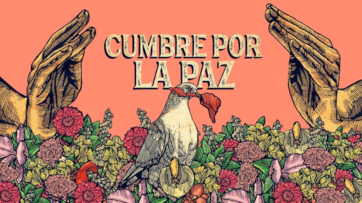 "Cumbre Por La Paz" a poster for Peace Summit in Mexico