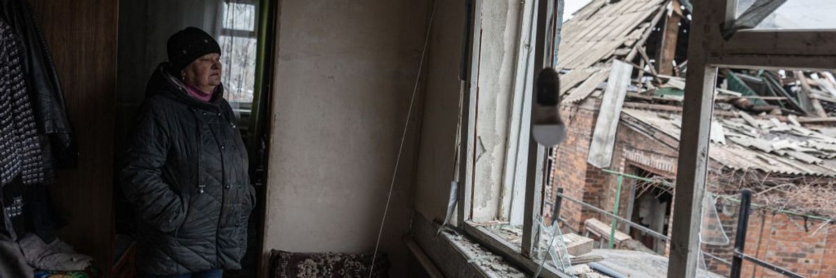 damaged homes in Ukraine