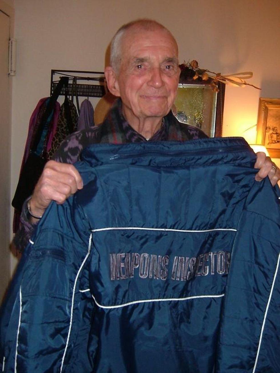 Dan Berrigan holding his