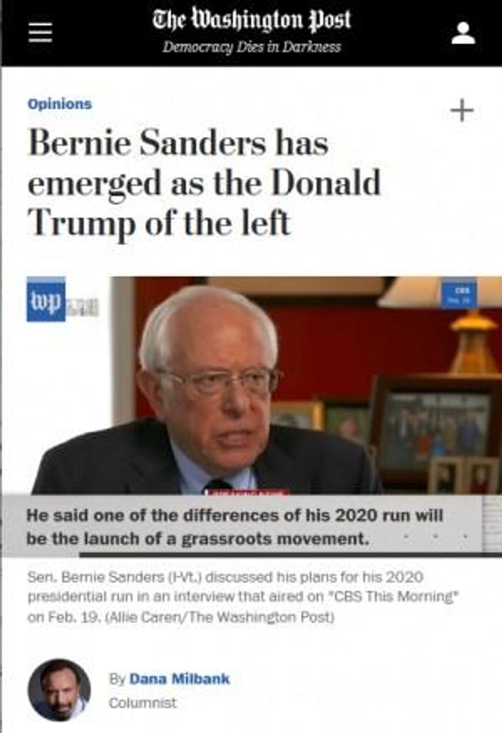 Dana Milbank (Washington Post, 4/2/19) wrote that