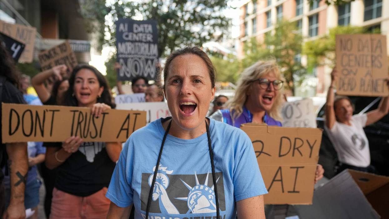 Data Center Protest - outside the Austin Marriott Downtown