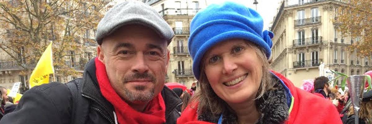 David and Sandra pose in Paris.