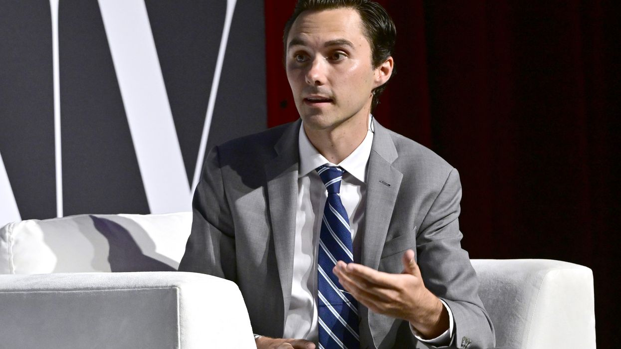 David Hogg speaks onstage during the Fast Company Innovation Festival