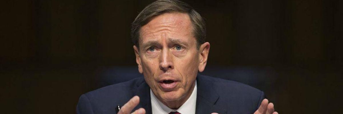 War Hawk Petraeus Comes Out Of Retirement to Recommend Pouring Fuel on Syria's Fire