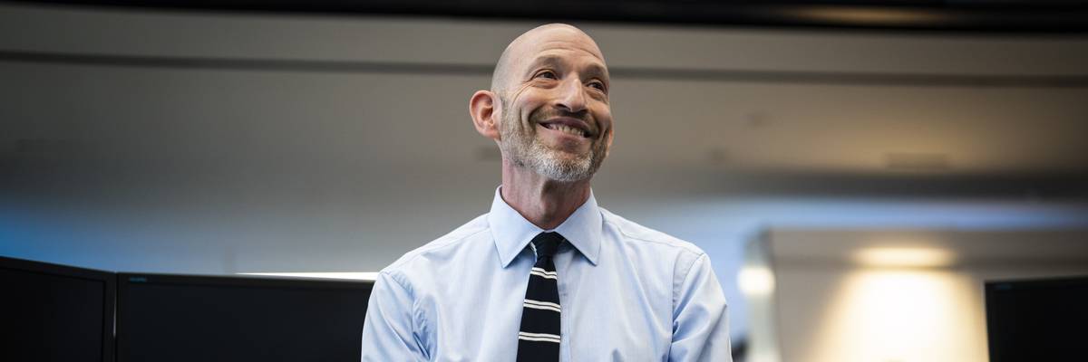 David Shipley is seen at a newsroom gathering at the headquarters of The Washington Post