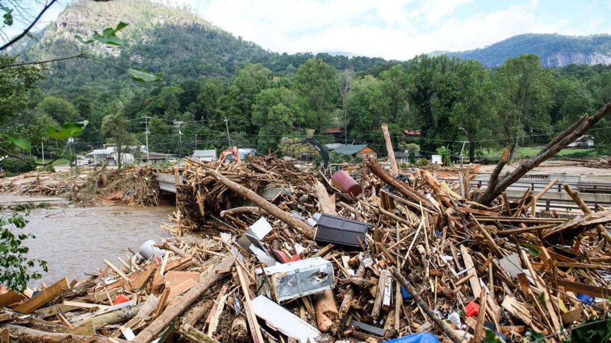 debris in Lake Lure, North Carolina