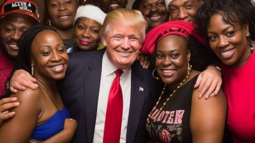 Deepfake of Trump with Black "supporters" 
