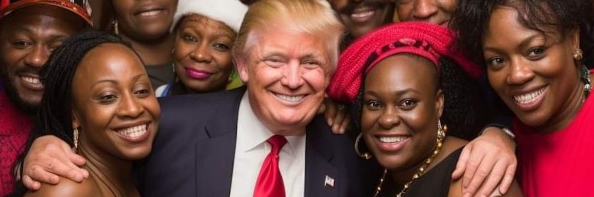 Deepfake of Trump with Black "supporters"