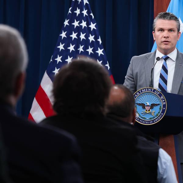 Defense Secretary Hegseth And Joint Chiefs Chairman Caine Hold Pentagon Press Briefing