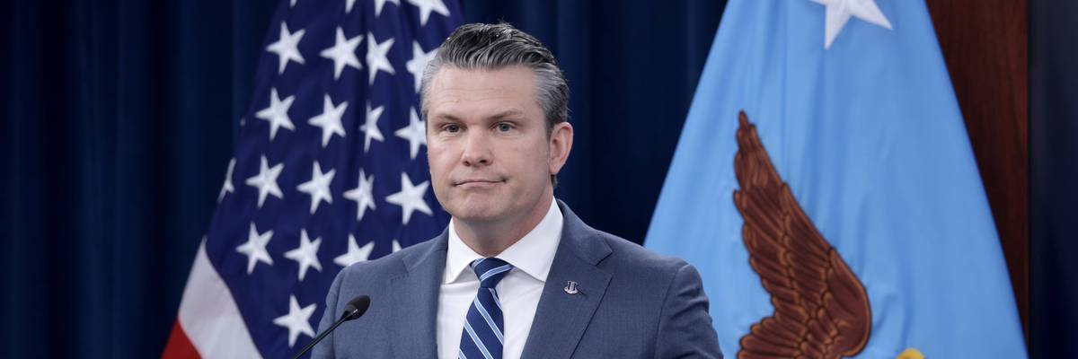 Defense Secretary Hegseth And Joint Chiefs Chairman Caine Hold Press Briefing