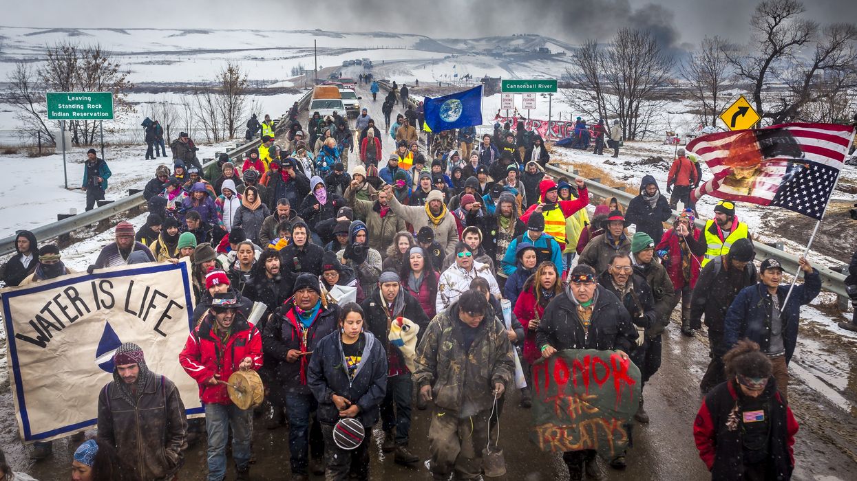 Defiant Dakota Access Pipeline water protectors