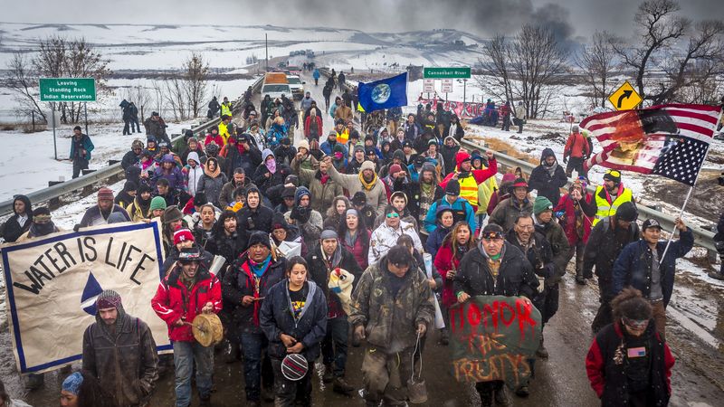 Defiant Dakota Access Pipeline water protectors