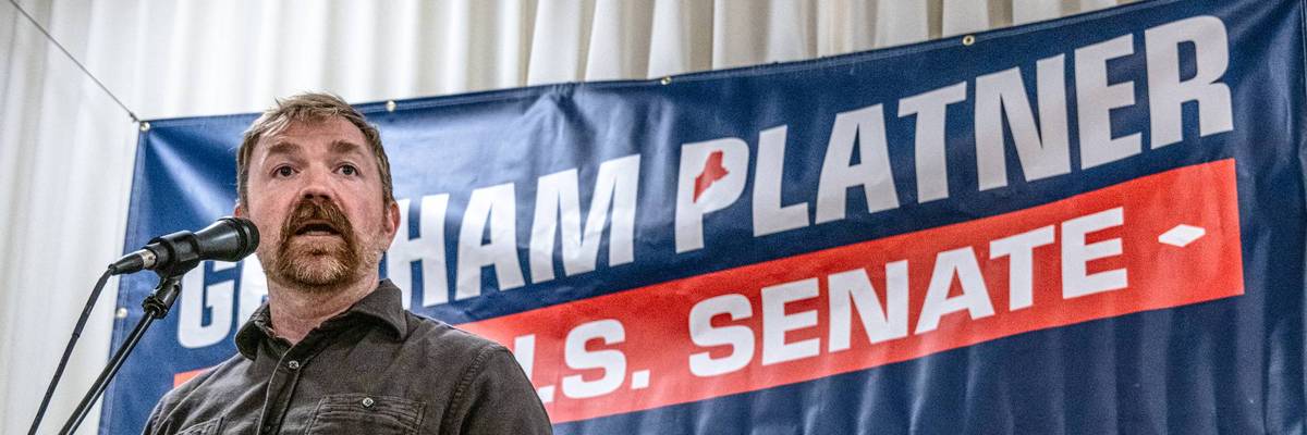 Democratic Candidate Graham Platner Holds A Town Hall As He Campaigns for Senate In Maine