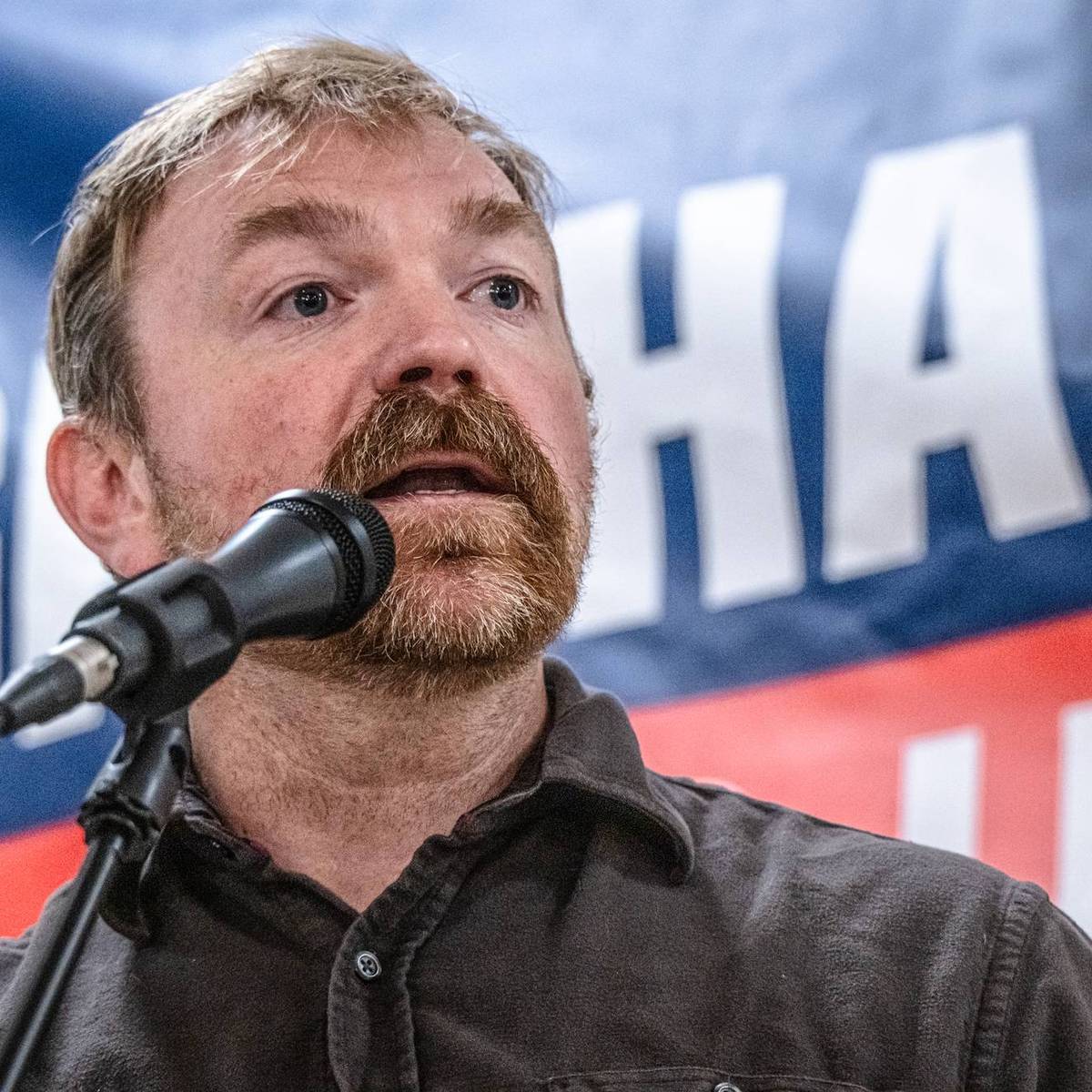 Democratic Candidate Graham Platner Holds A Town Hall As He Campaigns for Senate In Maine