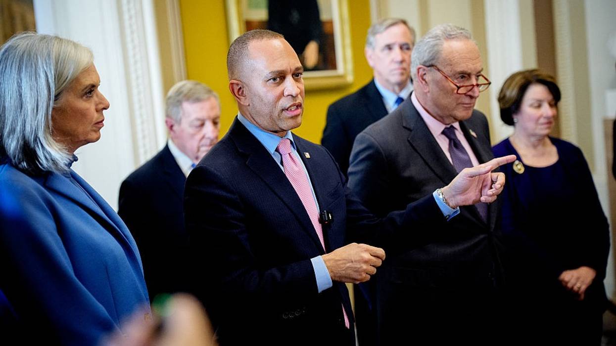 Democratic Leaders Schumer and Jeffires Speak At The U.S. Capitol