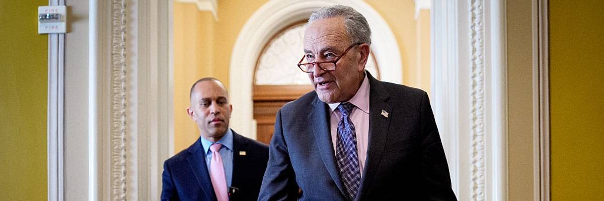 Democratic Leaders Schumer and Jeffires Speak At The U.S. Capitol