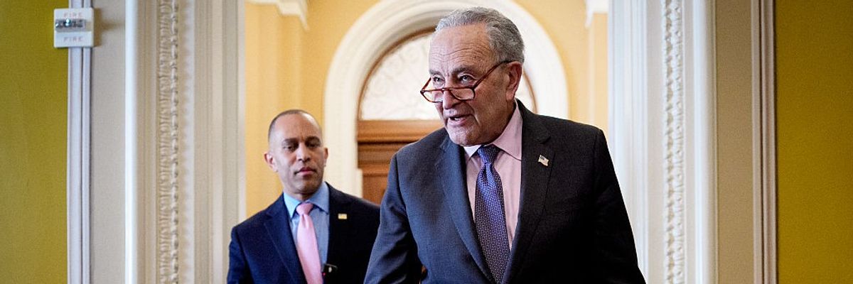 Democratic Leaders Schumer and Jeffires Speak At The U.S. Capitol