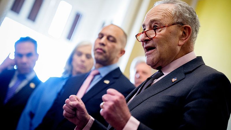 Democratic Leaders Schumer and Jeffries Speak At The U.S. Capitol