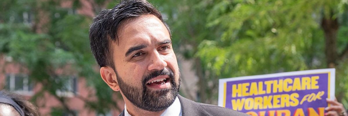 Democratic nominee for mayor Zohran Mamdani addresses media...