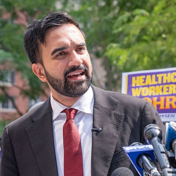 Democratic nominee for mayor Zohran Mamdani addresses media...