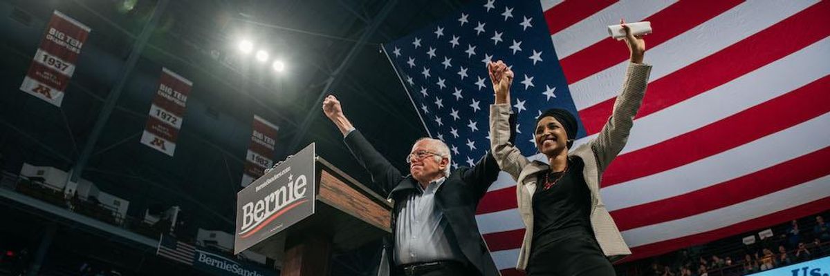 Celebrating Transcendent 'Mass Movement of the Working Class,' Ilhan Omar Backs Sanders at Raucous Minnesota Rally