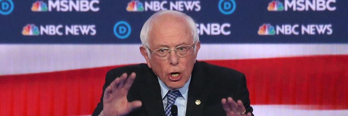 Sanders Alone On Debate Stage to Say Candidate With the Most Votes Should Get Nomination at Convention