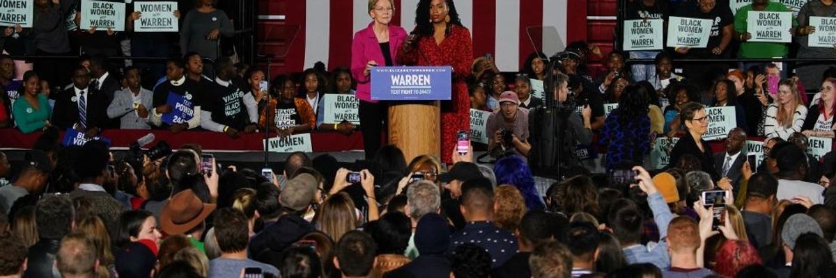 Billionaire Walton Family Behind Pro-Charter School Protest at Warren Rally