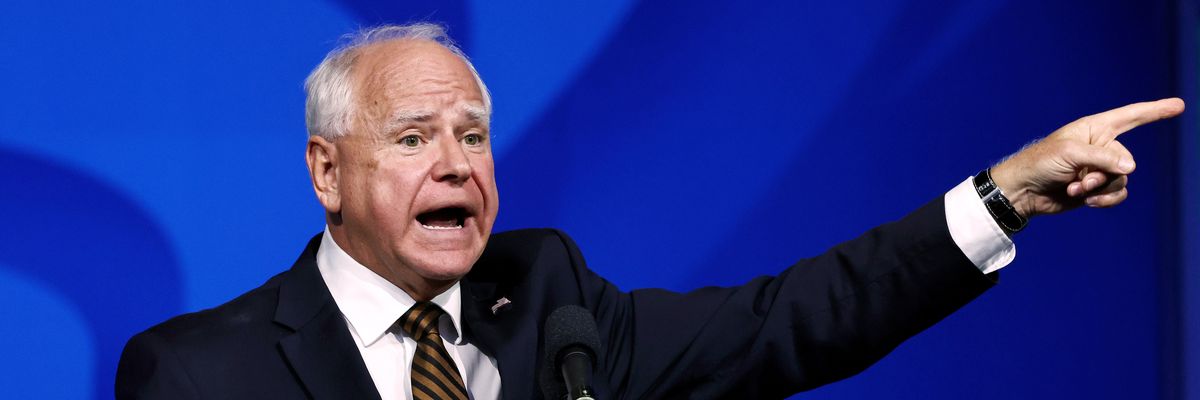 Democratic vice presidential candidate Minnesota Gov. Tim Walz