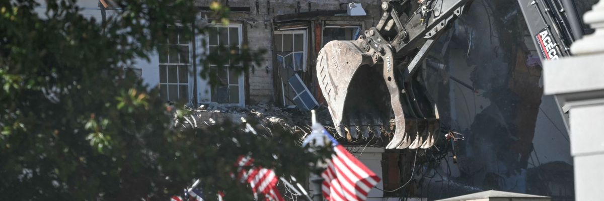 Demolition of East Wing of White House.