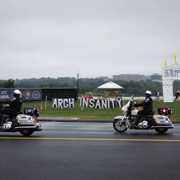 Demonstration Against President Trump's Arch Plan In Washington, DC