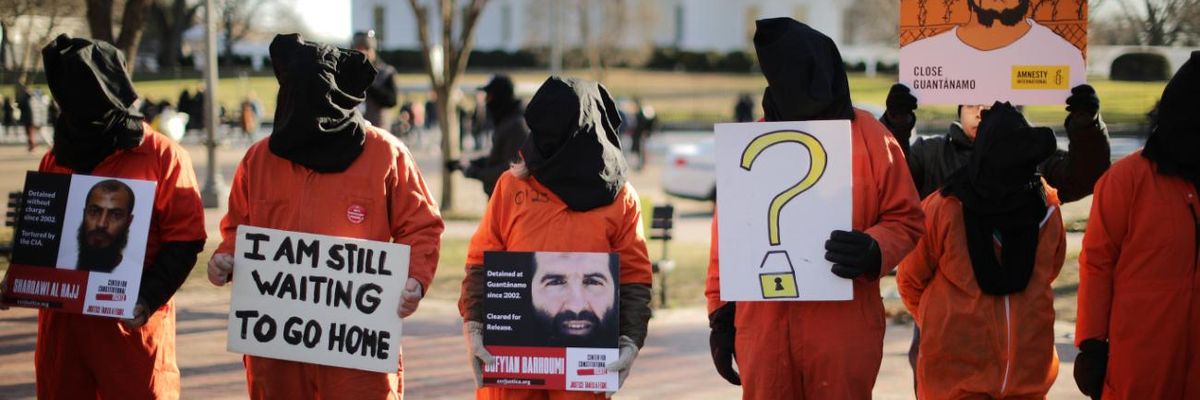 Demonstrators demand the release of Guantanamo Bay prisoners