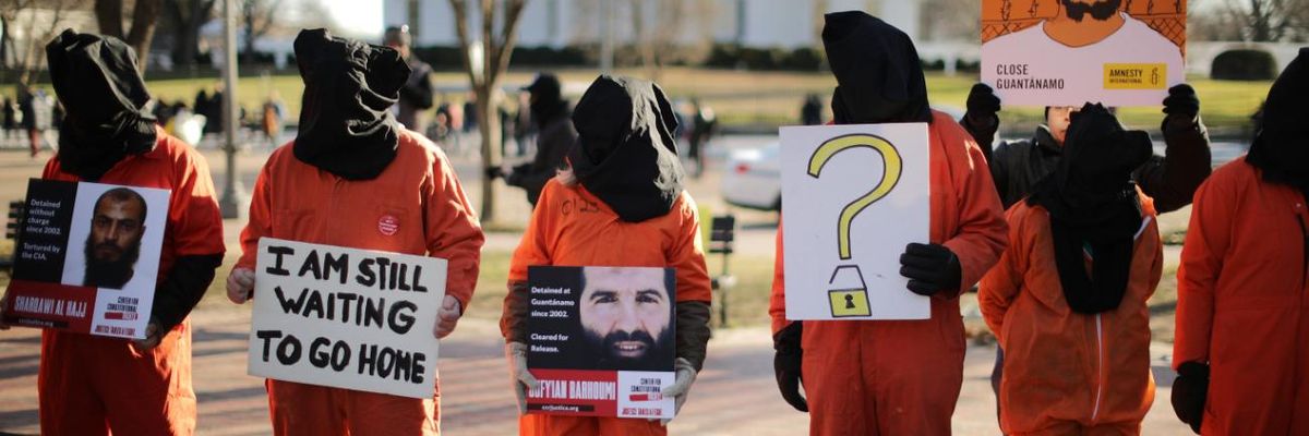 Demonstrators demand the release of Guantanamo Bay prisoners
