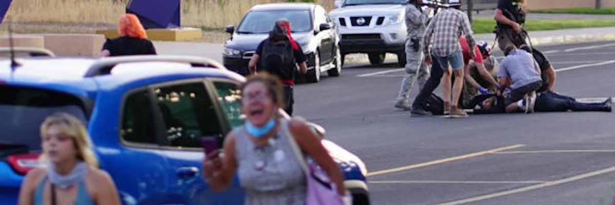 Demonstrator Shot in New Mexico as Right-Wing Militia Attacks Protest Over Monument to Brutal Conquistador
