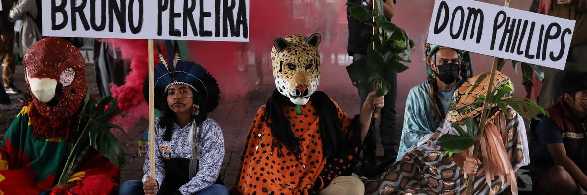 demonstrators for Bruno Pereira and Dom Phillips