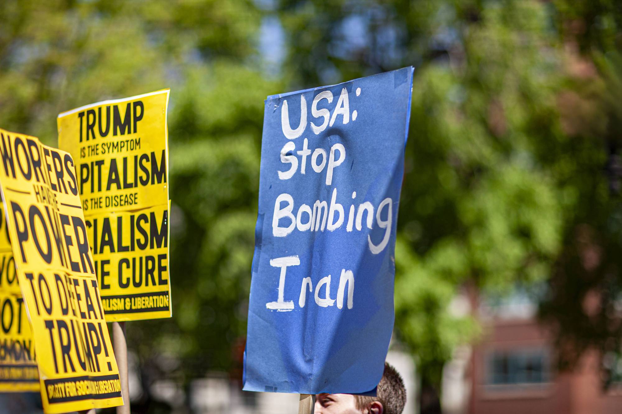 Demonstrators participating in "May Day" Protest March, Union Square, Manhattan, New York City, New York, USA, May 1, 2026