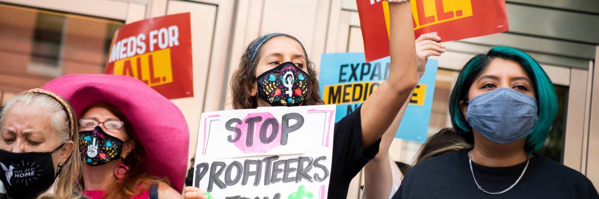 Demonstrators protest against high drug prices