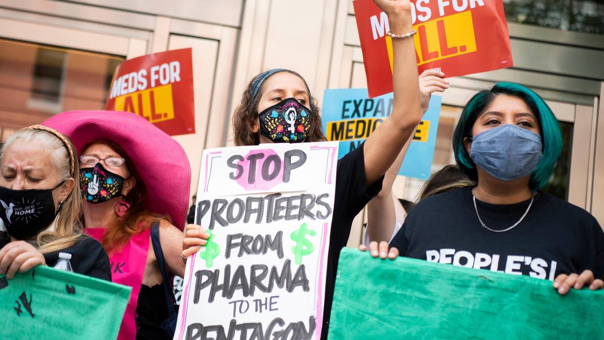 Demonstrators protest against high drug prices