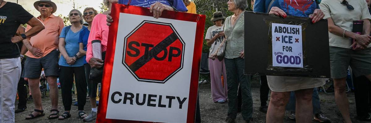 Demonstrators protest against Immigration and Customs Enforcement